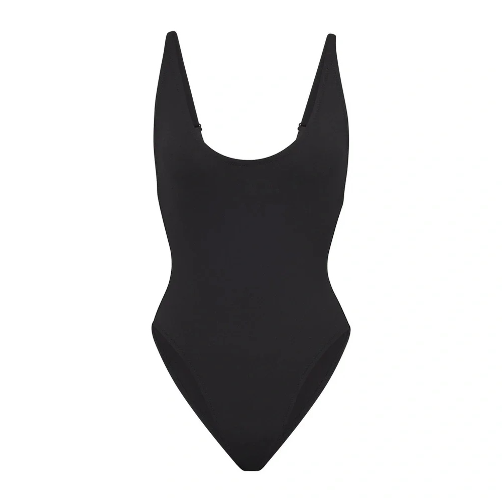SKIMS RECYCLED SWIM SCOOP NECK ONEPIECE | STYLE: SW-SNO-0044 | COLOR: ONYX | NEW